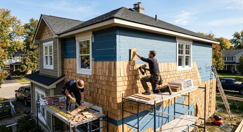 Shingle Siding Installation