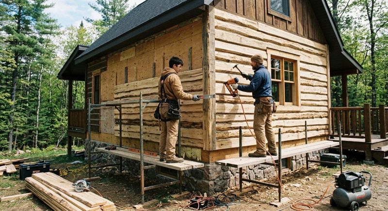 Log Siding Installation in West Suffield, CT